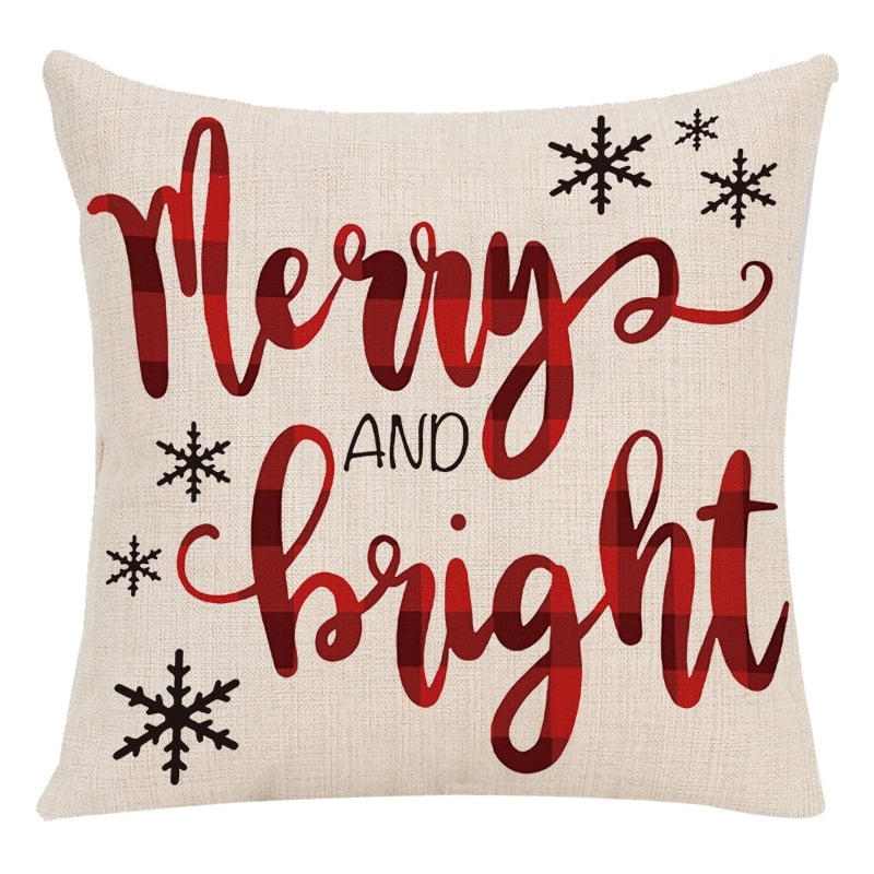 Cute Letter Snowman Elk Chemical Fiber Pillow Cases