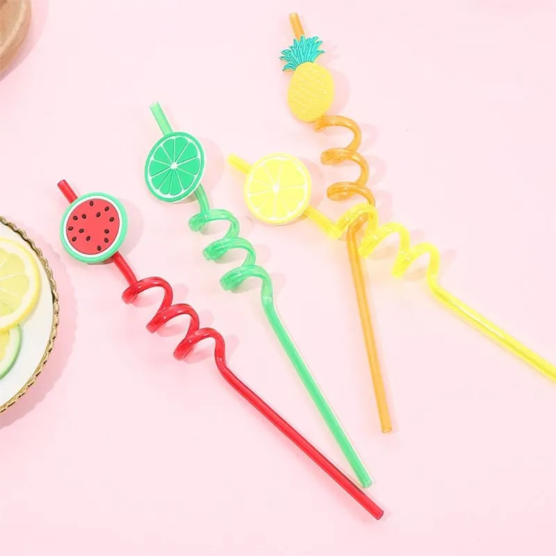 4 PIECES SPIRAL DRINKING STRAW SET