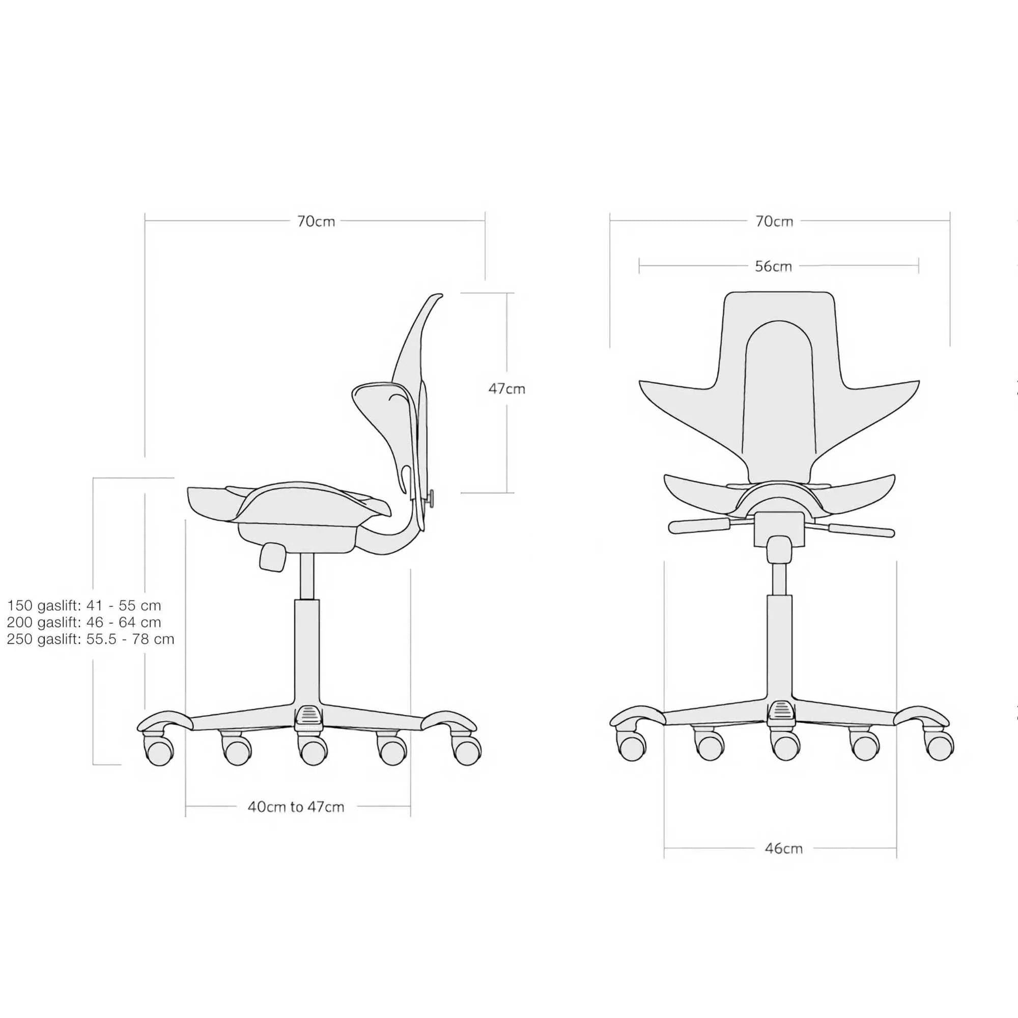HAG Capisco Puls 8020 ergonomic chair. Camira NEX001