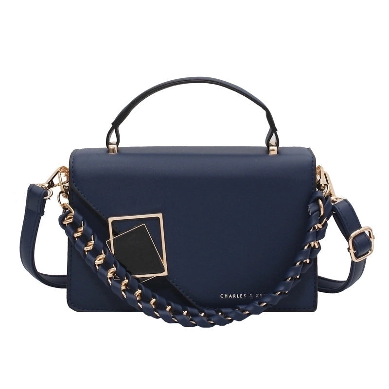Women's Small Pu Leather Solid Color Basic Square Zipper Shoulder Bag Handbag Crossbody Bag
