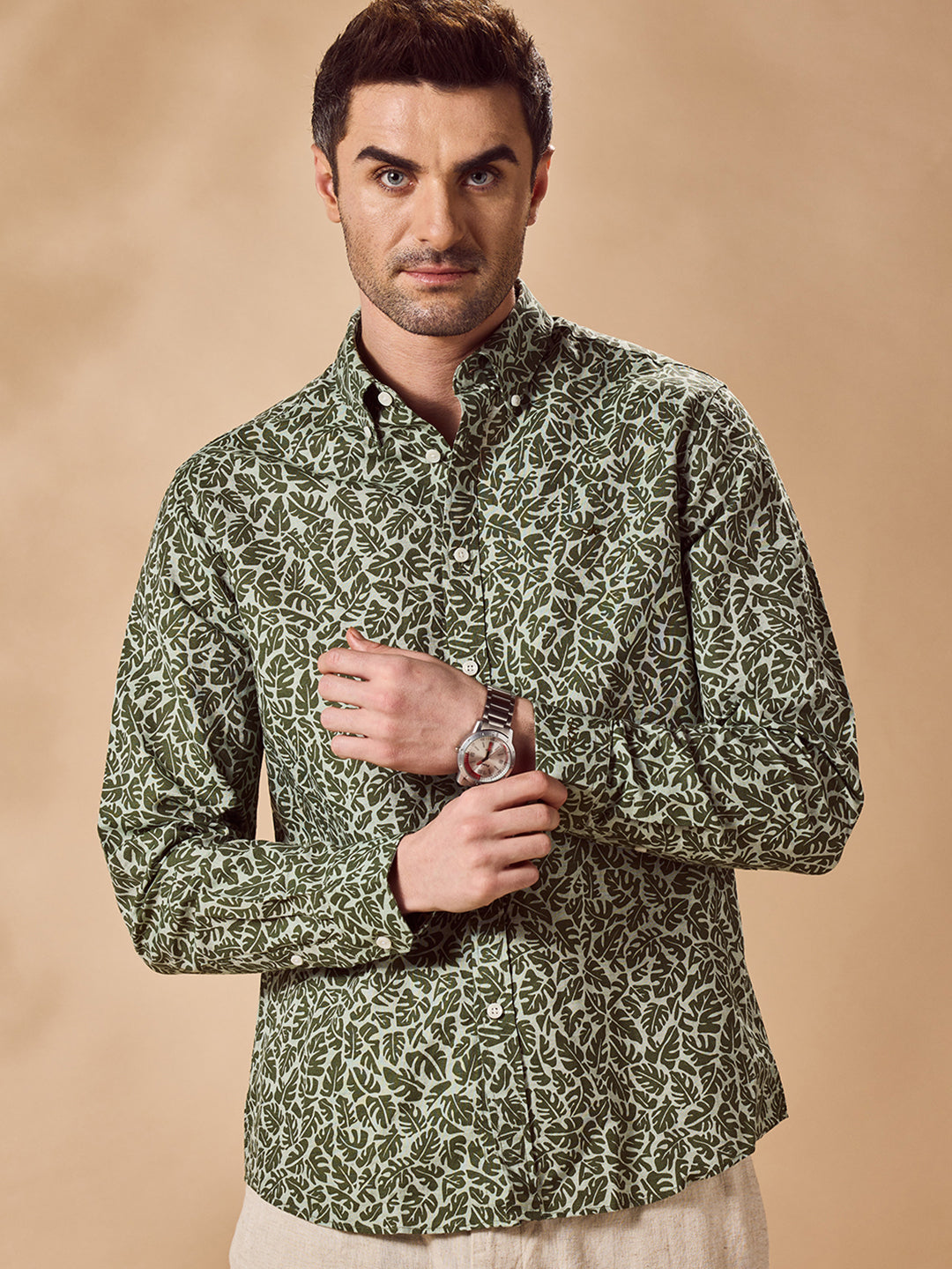 Men Green Casual Shirt (COVE)