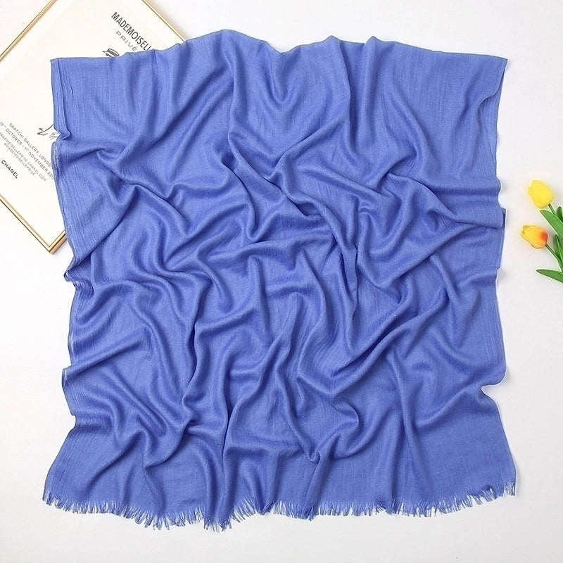 Women's Fashion Solid Color Cotton Tassel Cotton Linen Scarves