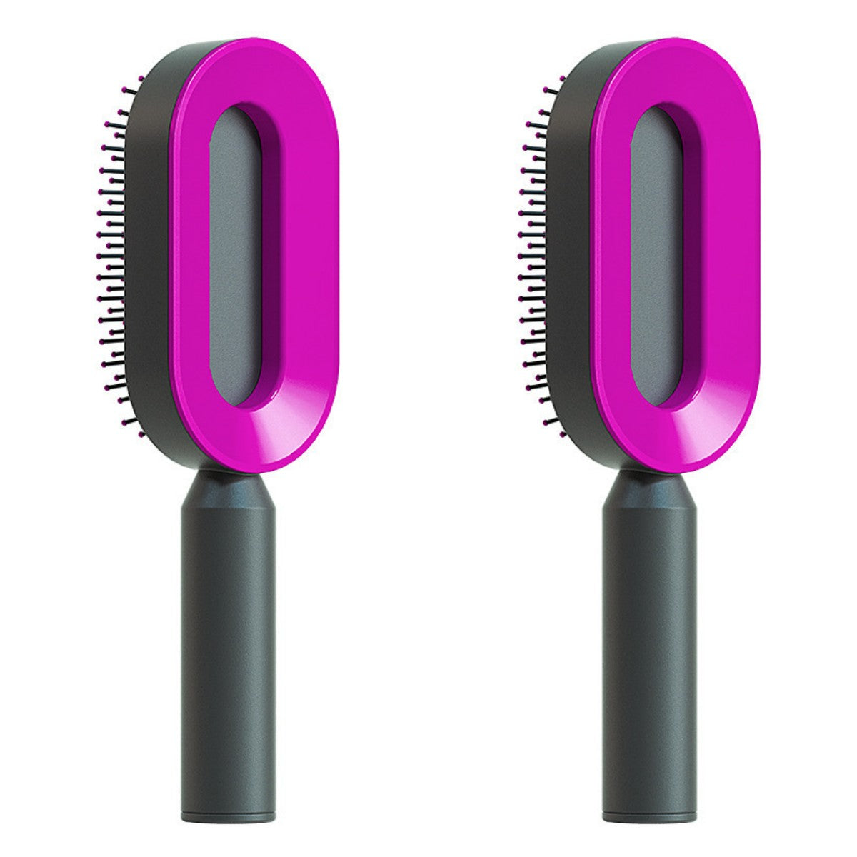 Self-cleaning hairbrush for women. One-button cleaning airbag to prevent hair loss