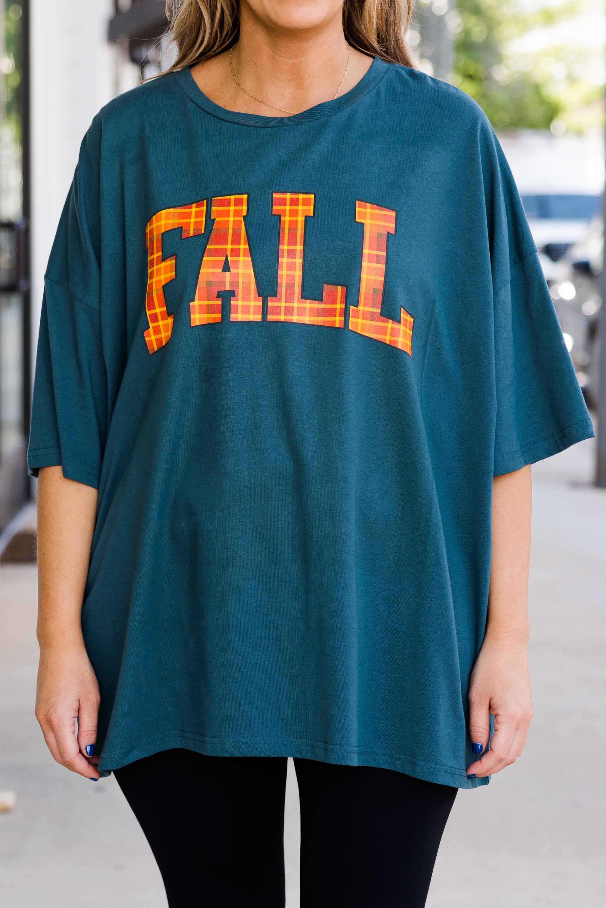 Feeling Like Fall Boyfriend Tee. Peacock