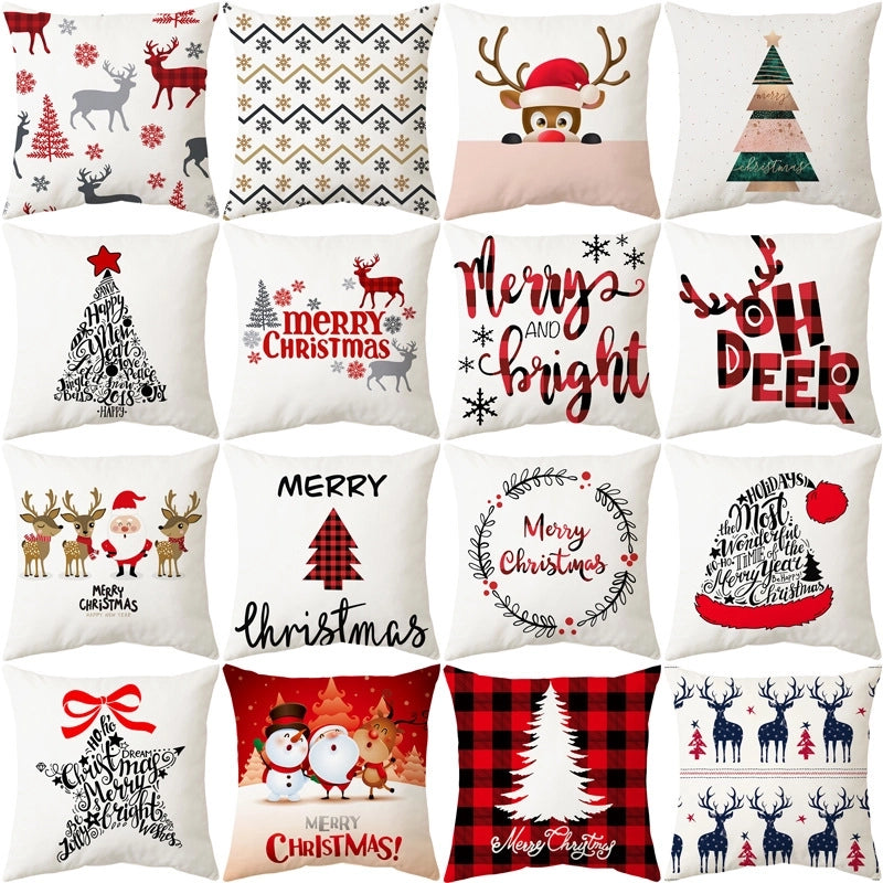 Classical Letter Short Plush Throw Pillow