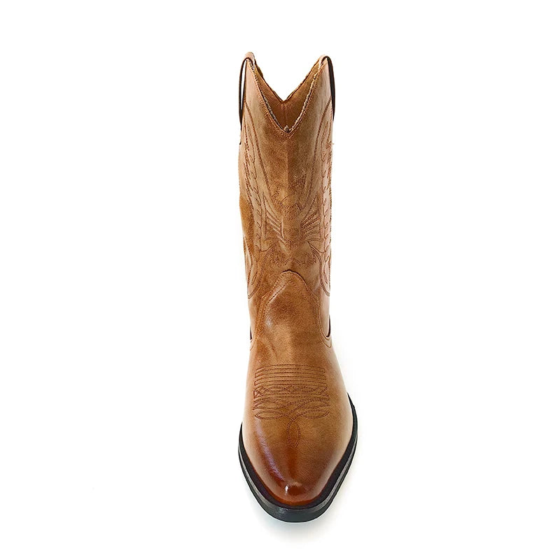 Handmade Men's Western Cowboy Boots | Pointed-Toe Embroidered Riding Boots