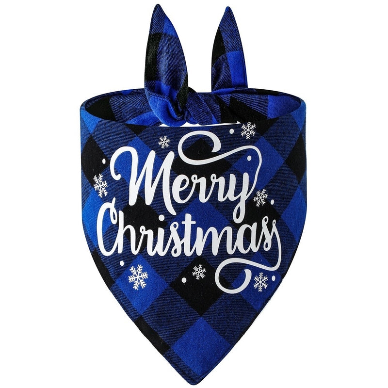 Minimalist Classic Style Polyester Christmas Santa Claus Letter Lattice Pet Saliva Towel