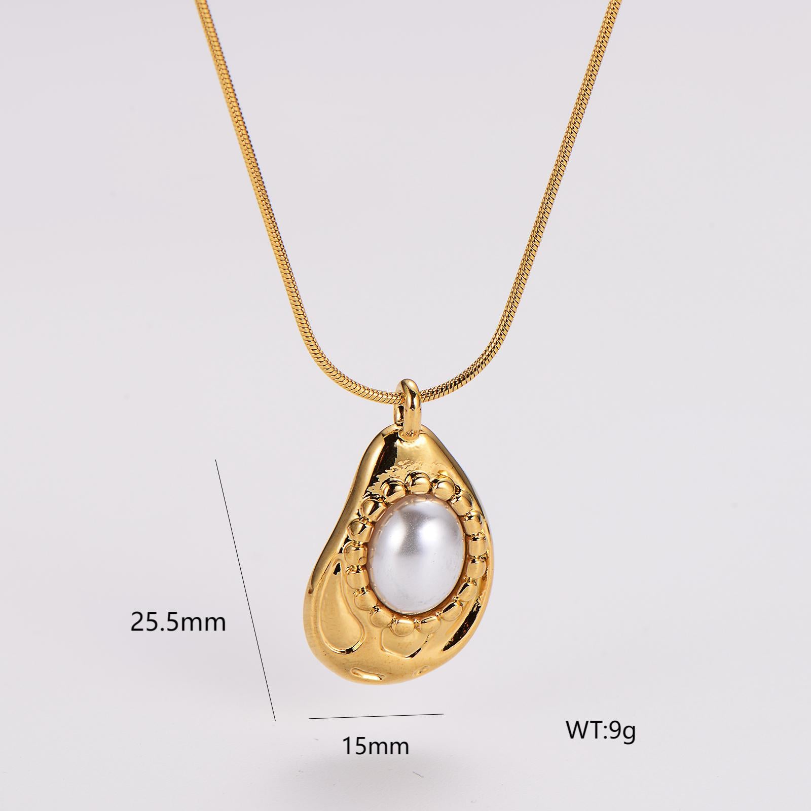 Aml  Retro Fashion Geometric Love Necklace Female Stainless Steel Style Clavicle Chain