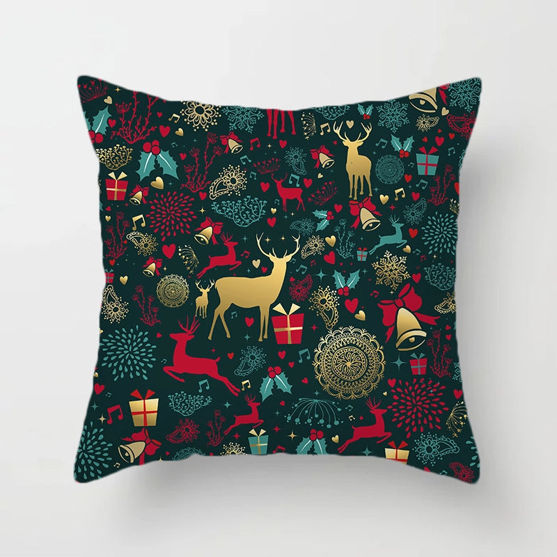 Fashion Christmas Tree Santa Claus Elk Polyester Pillow Cases