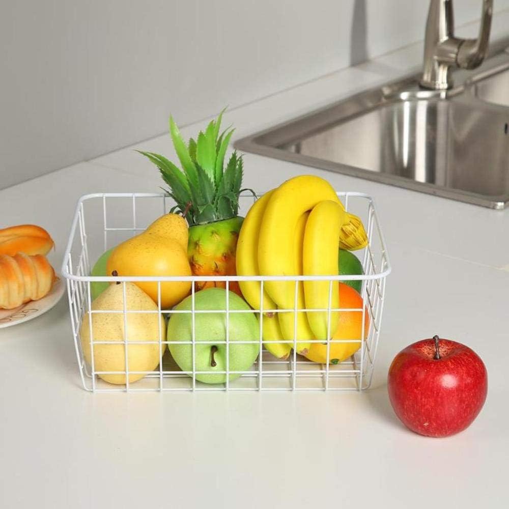 Metal Wire Storage Basket With Handle Cast Iron Art Fruits Vegetables Snacks Holder