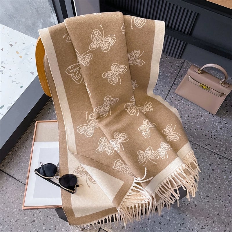 Adults Minimalist Commute Butterfly Polyester Scarf