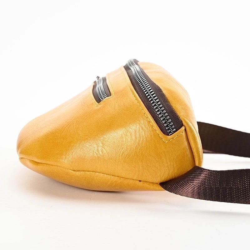 3 Pieces Women's Fashion Solid Color Pu Leather Waist Bags
