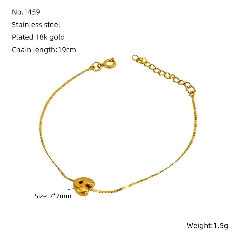 Casual Minimalist Letter 304 Stainless Steel 18K Gold Plated Bracelets In Bulk
