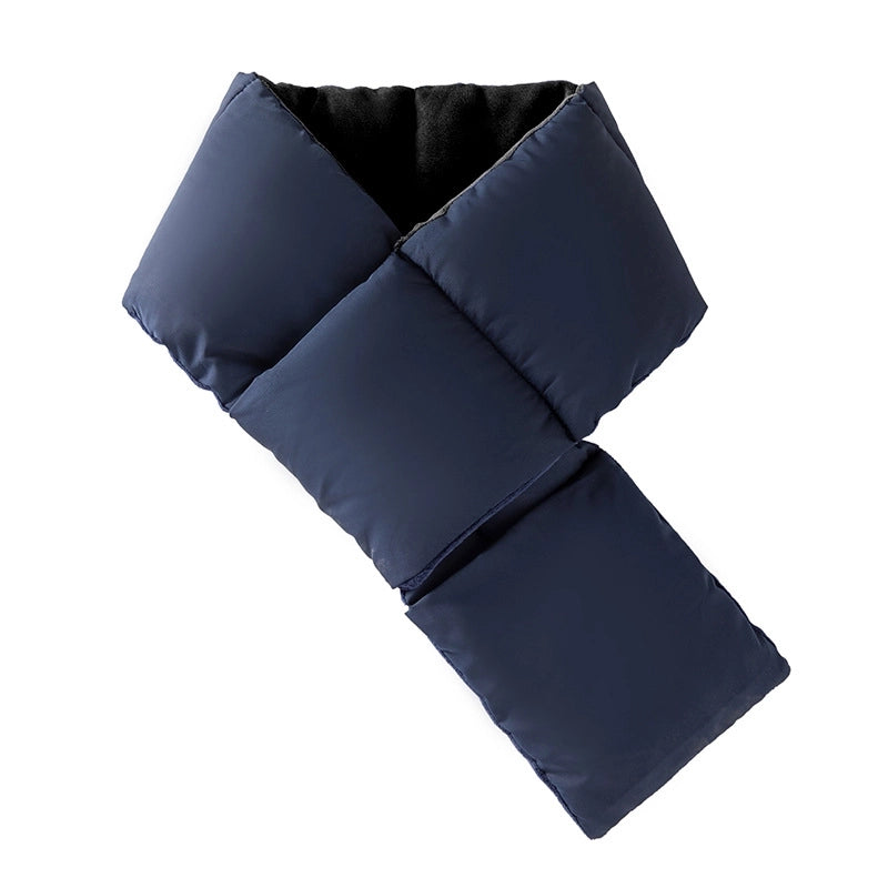 Autumn And Winter Warm Scarf Outdoor Portable Ski Windproof Cold-resistant Lightweight Neck Protection Down Silk Cotton Pocket Scarf