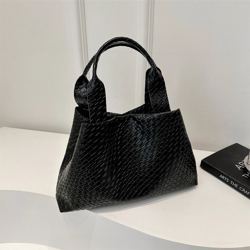 Women's Medium Pu Leather Solid Color Streetwear Magnetic Buckle Bucket Bag