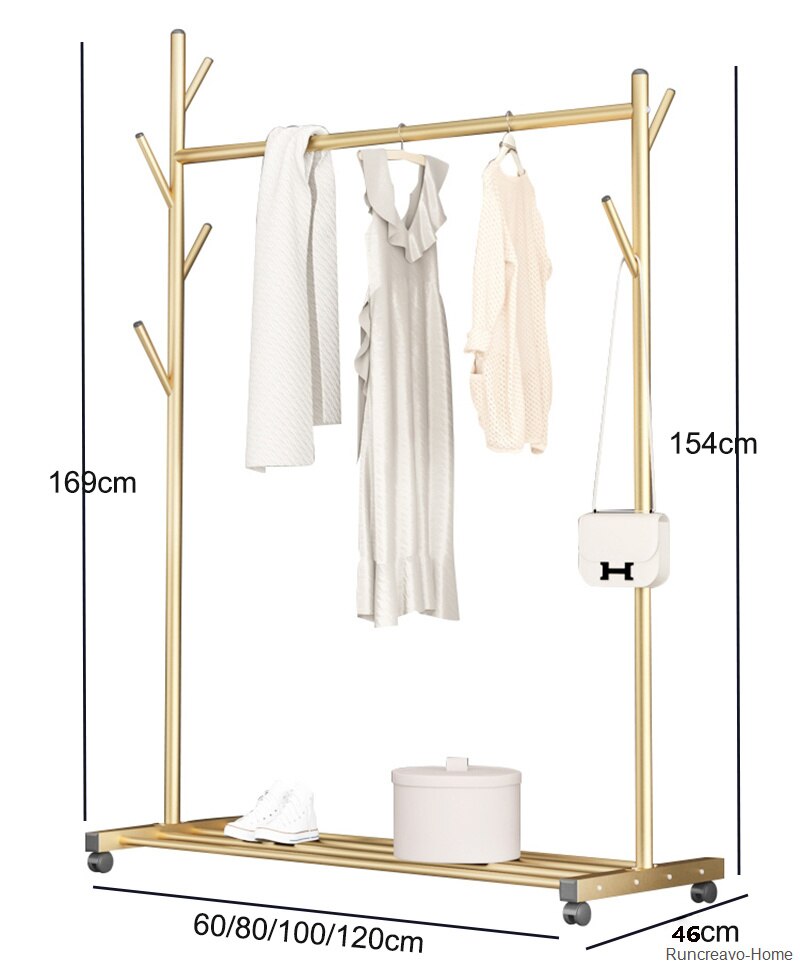 Single Pole Standing Coat Rack With Wheels. Metal Hanger Bedroom Floor Clothes Rack Hangers