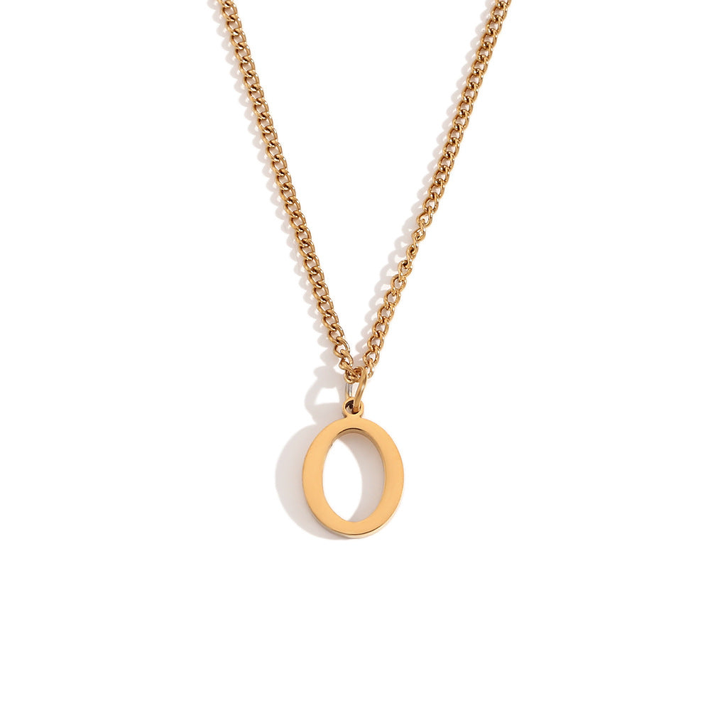 Fashion Letter Number Geometric Text Stainless Steel 18K Gold Plated Necklaces