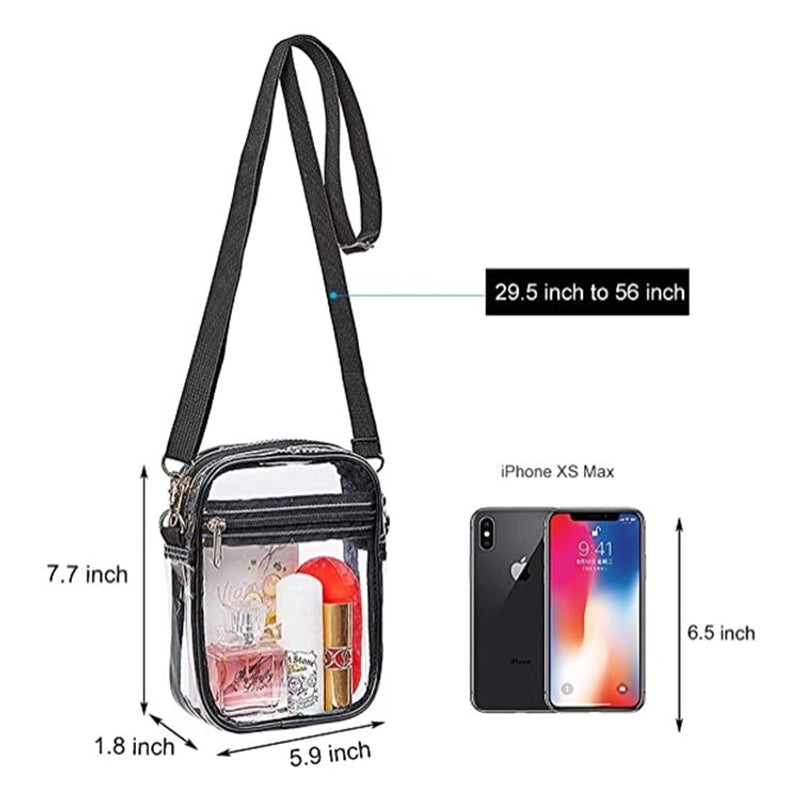 Unisex Pvc Solid Color Casual Transparent Square Zipper Crossbody Bag