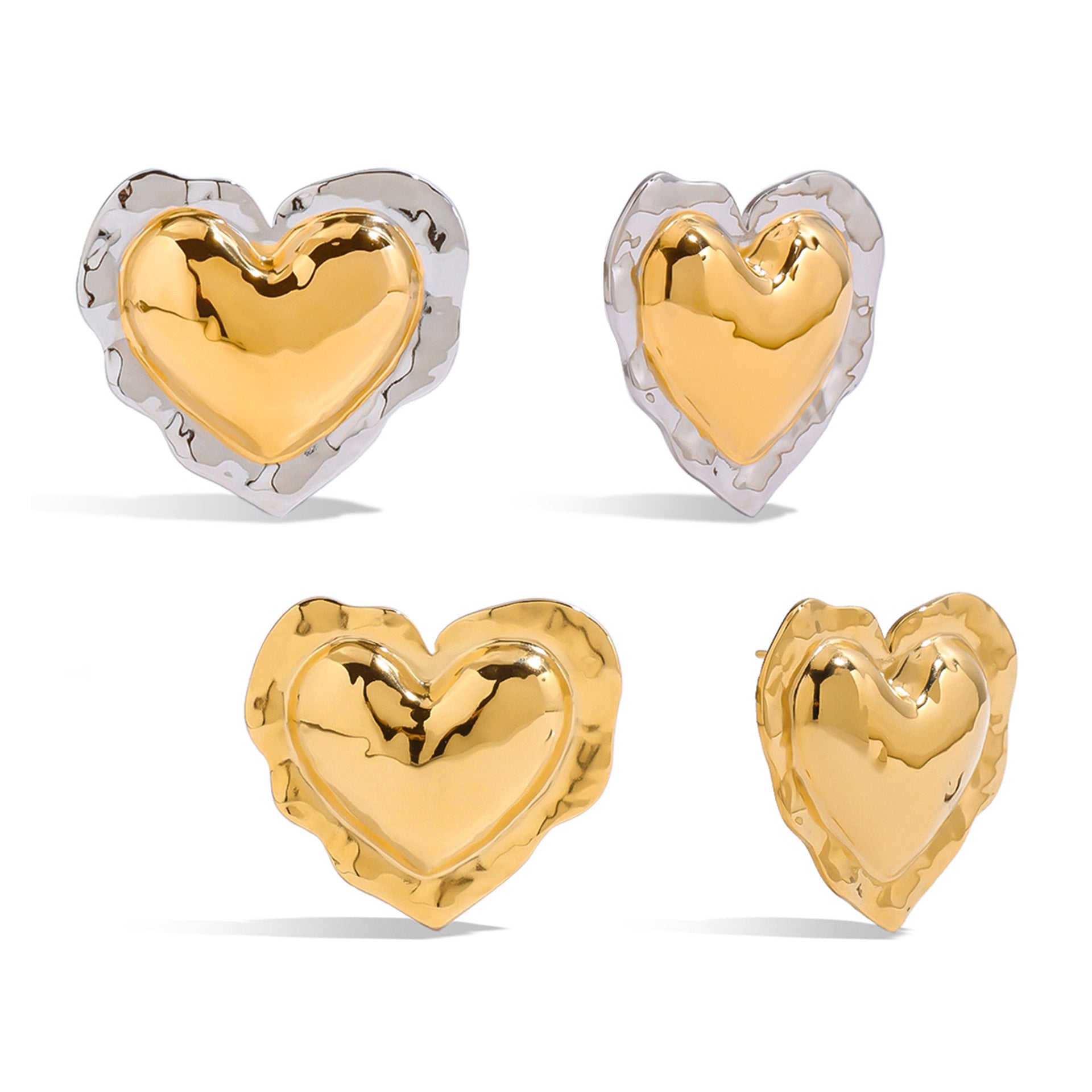Stainless Steel Heart Earrings Earrings Female Design Niche Earrings Titanium Steel