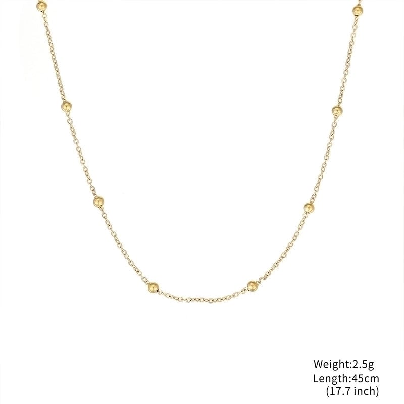 Minimalist Classic Style Solid Color Stainless Steel Gold Plated Plating Necklace