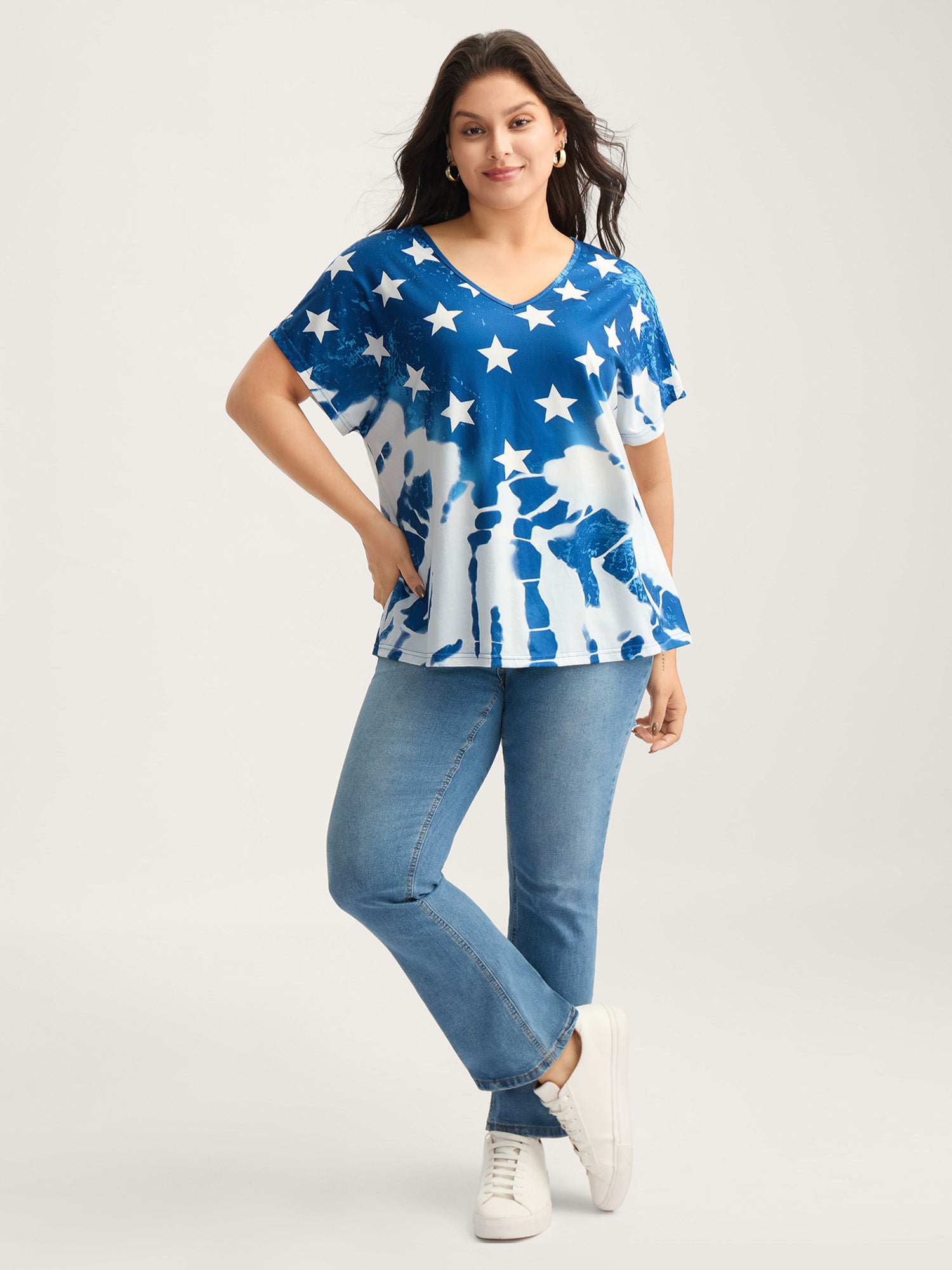 Tie-Dye Star Print T-Shirt