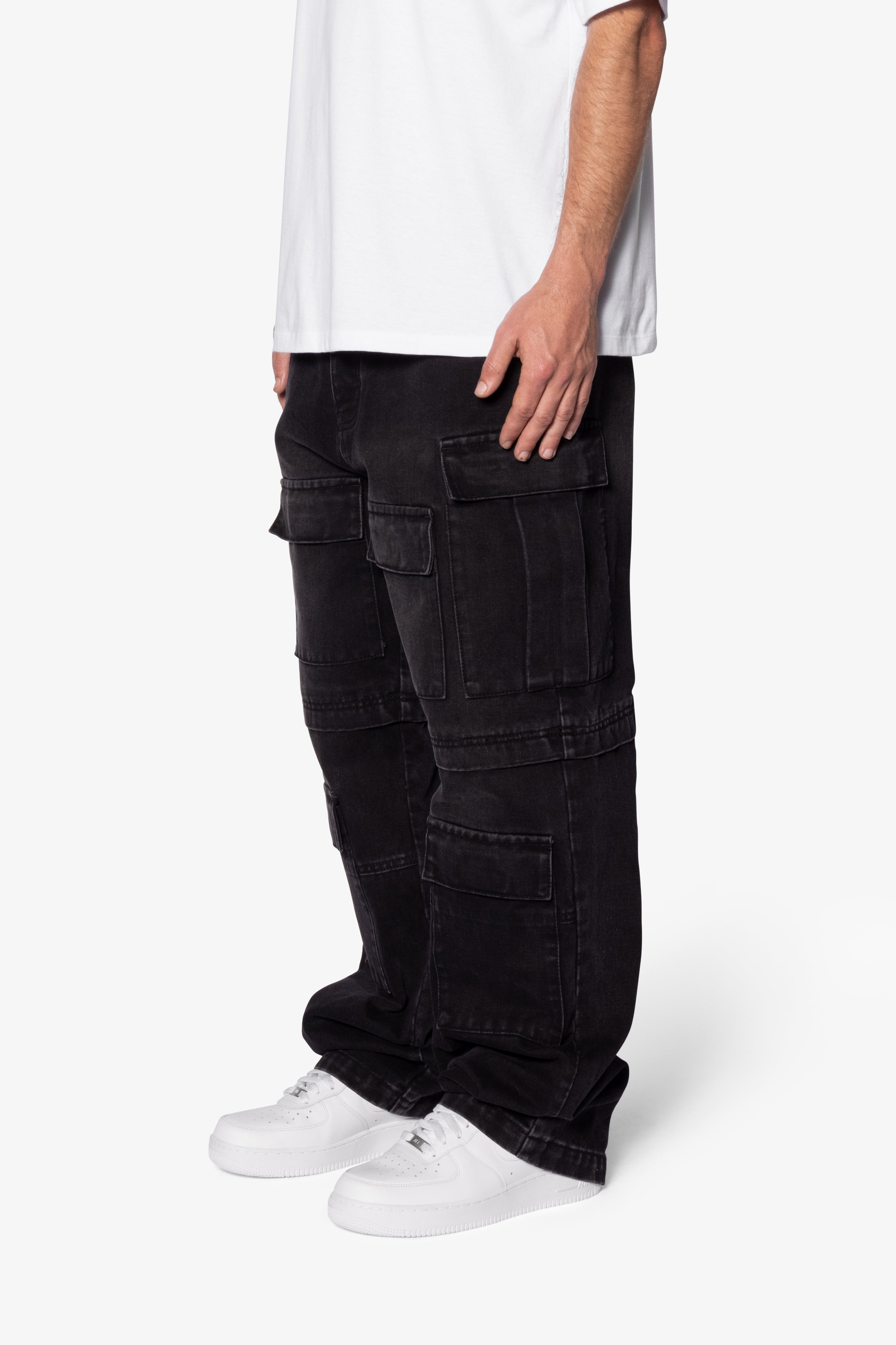 Ultra Baggy Dirty Rain Cargo Denim - Black