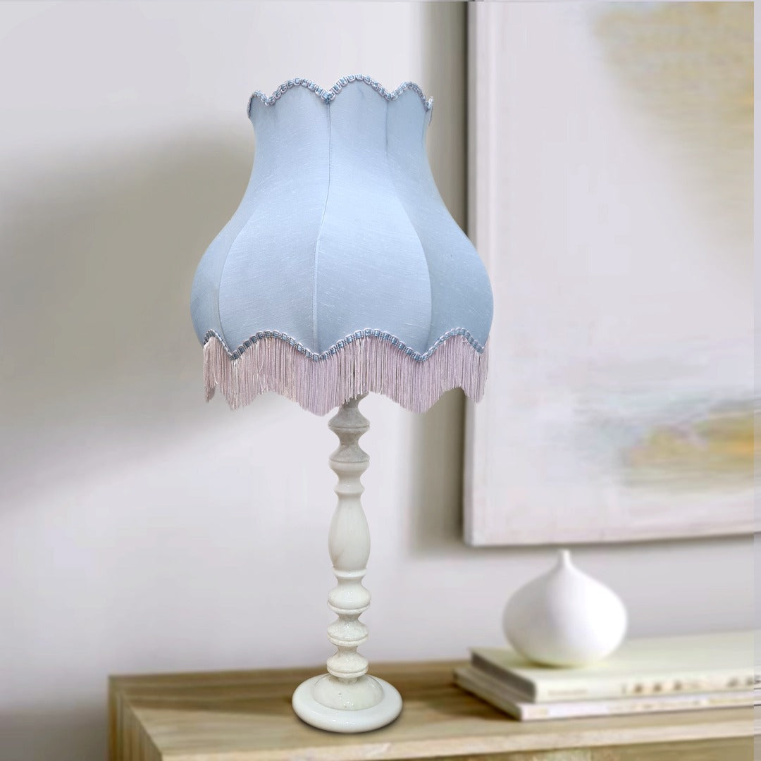 White & Blue Marble Table Lamp
