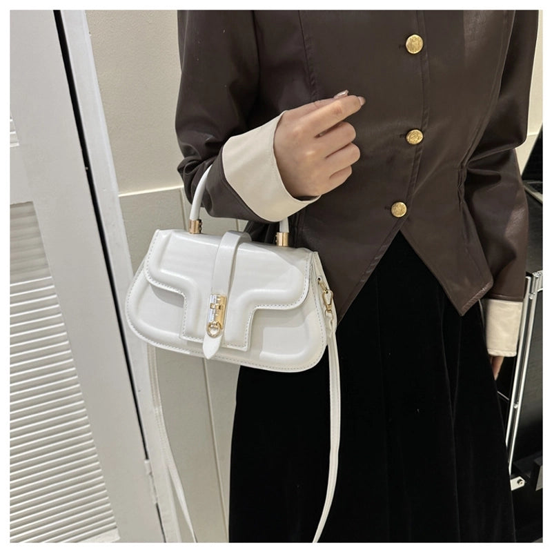 Women's Medium Pu Leather Solid Color Vintage Style Classic Style Magnetic Buckle Square Bag