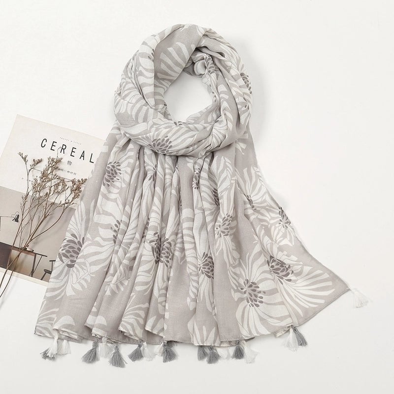 Women's Sweet Color Block Polyester Printing Scarf