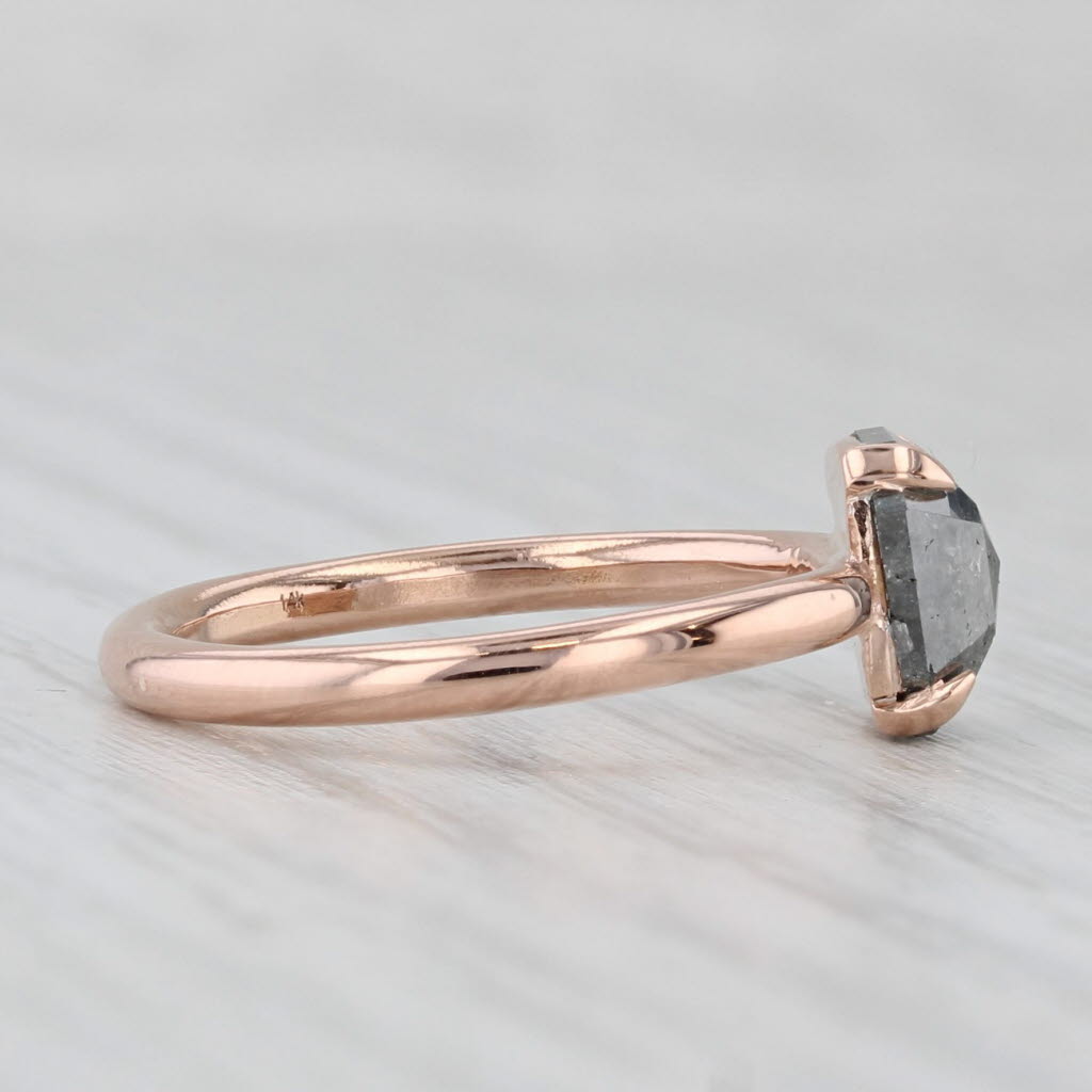 New Custom 1.44ct Galaxy Diamond Solitaire Ring 14k Rose Gold Size 6 Octagon Cut
