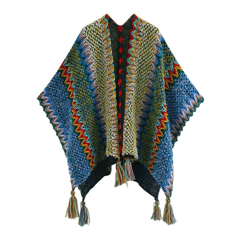 Women's Ethnic Style Plaid Acrylic Tassel Shawl