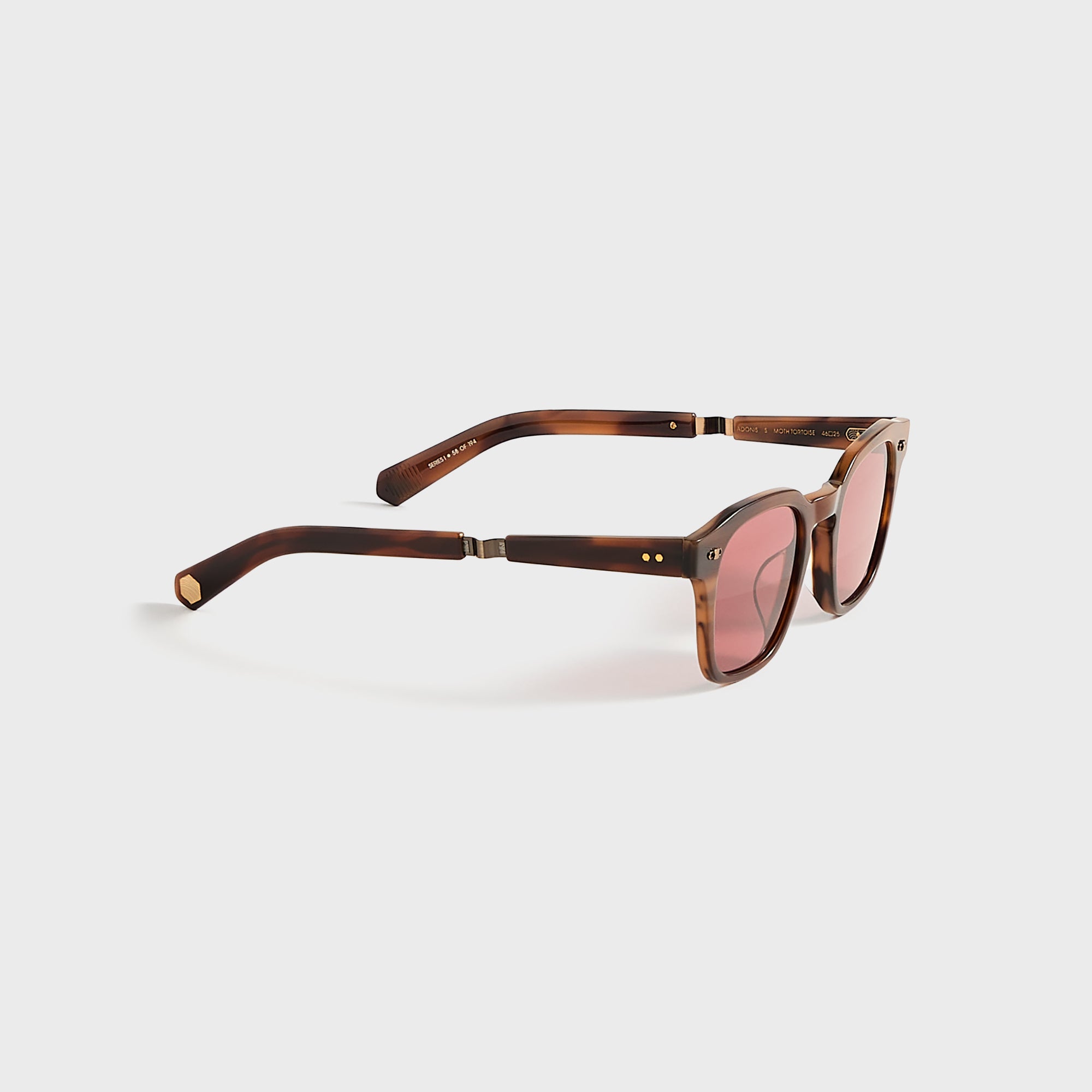 Garrett Leight Adonis Sunglasses - Moth Tortoise Antique Gold / Semi Flat Tahitian Rose