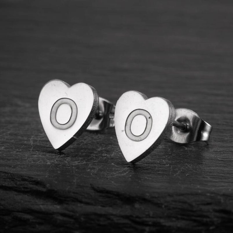 1 Pair Fashion Letter Heart Shape Plating 304 Stainless Steel 18K Gold Plated Ear Studs