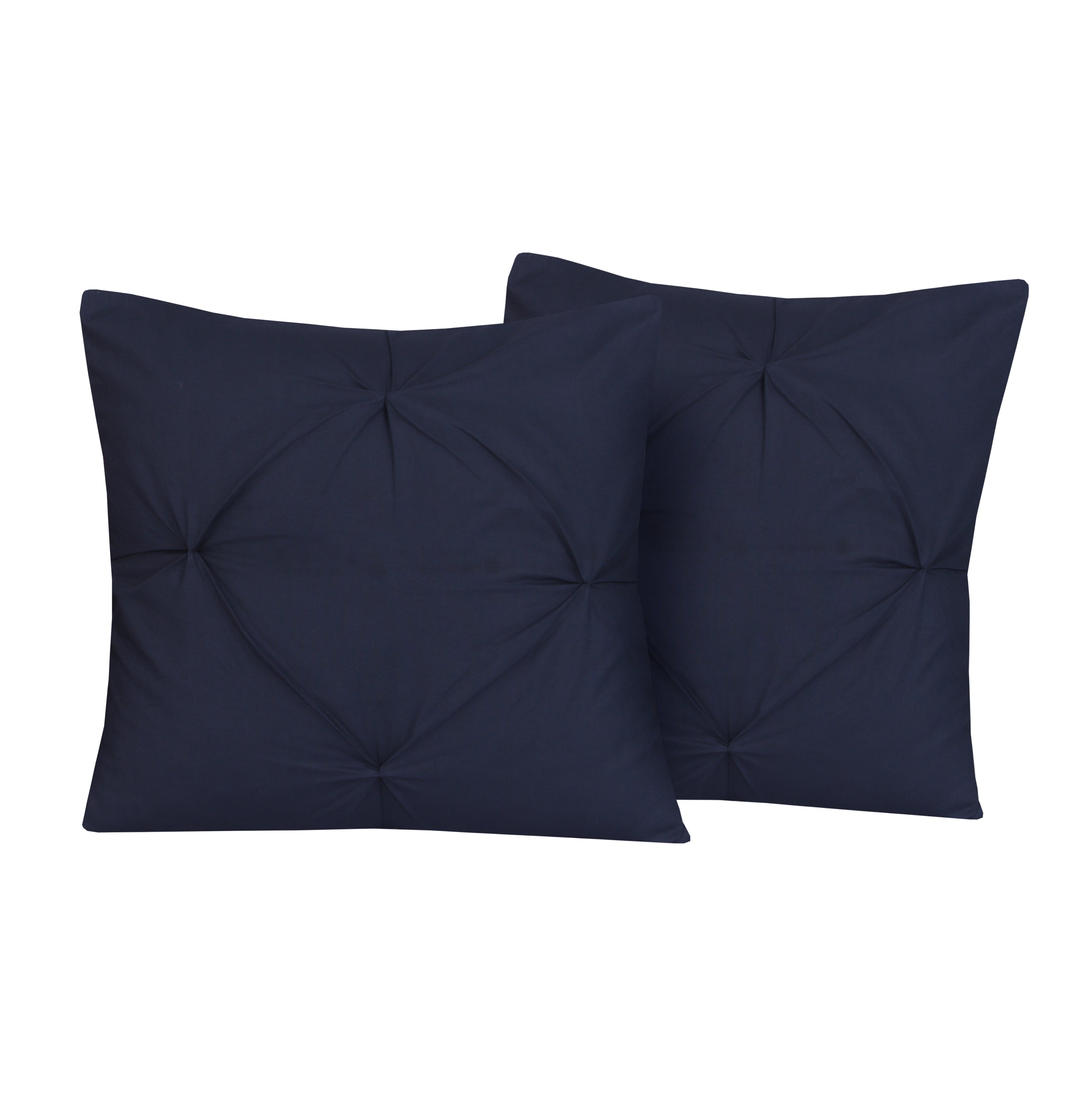 Navy Pin Tuck-Cushion Covers Pack of Two