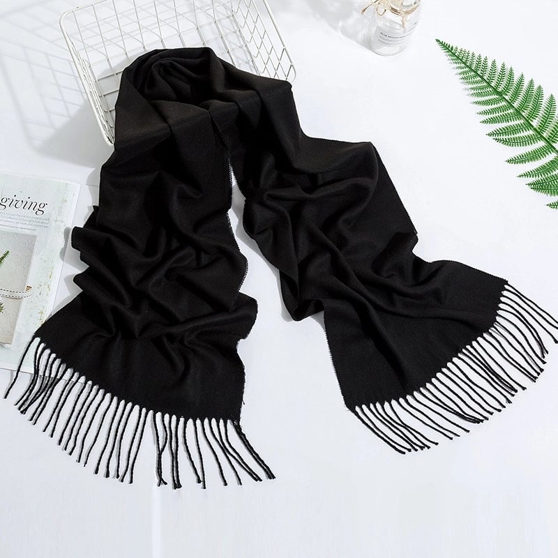 Adult Scarves Autumn And Winter New Tide Fashion Fashion Pure Color Scarf Men's Warm Cashmere Scarf