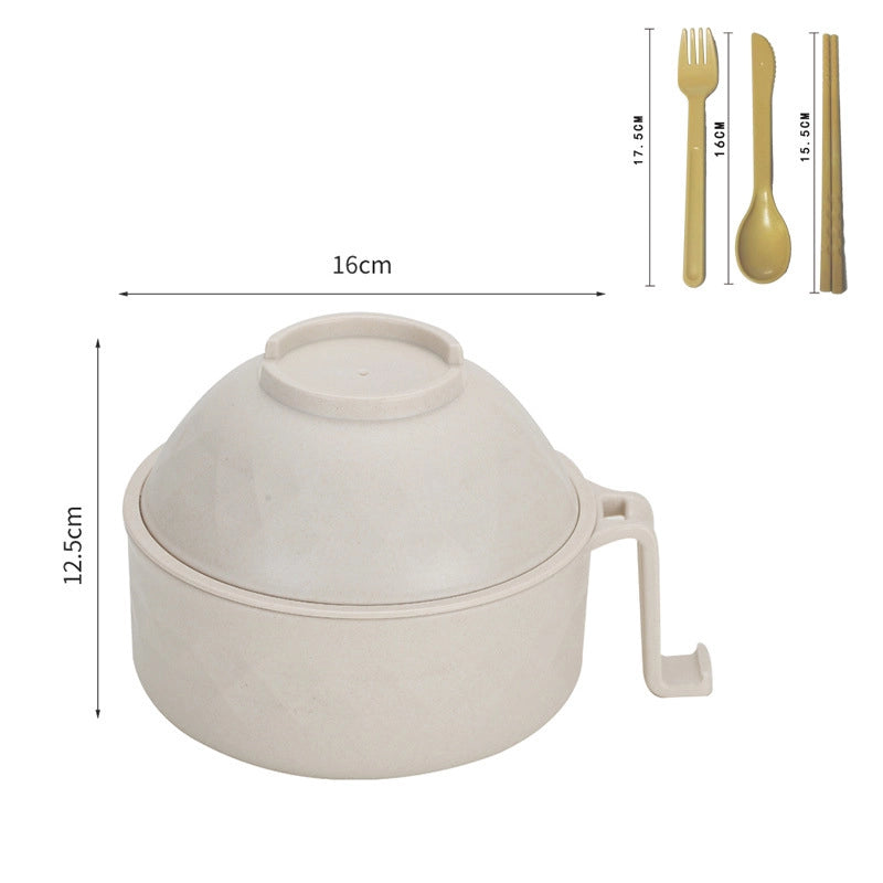 Casual Solid Color PP Wheat Straw Tableware 6-Piece Set