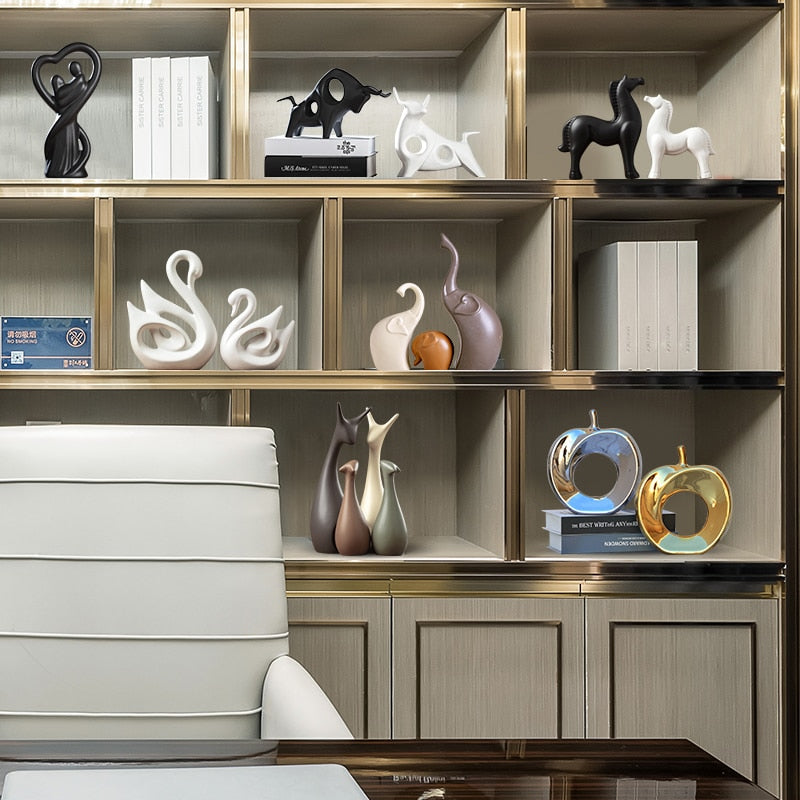 Electroplated Abstract Apple Sculpture