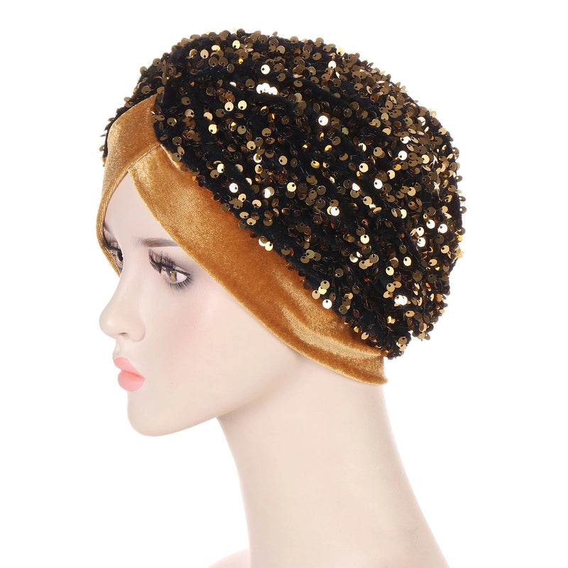 New Multi-color Flannel Front And Back Needle Cap Muslim Fashion Embroidered Turban Cap Spot