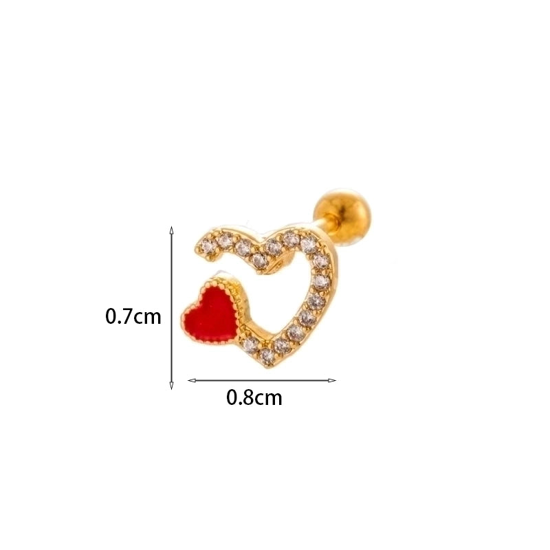 Ear Cartilage Rings & Studs Geometric Copper Plating Artificial Gemstones