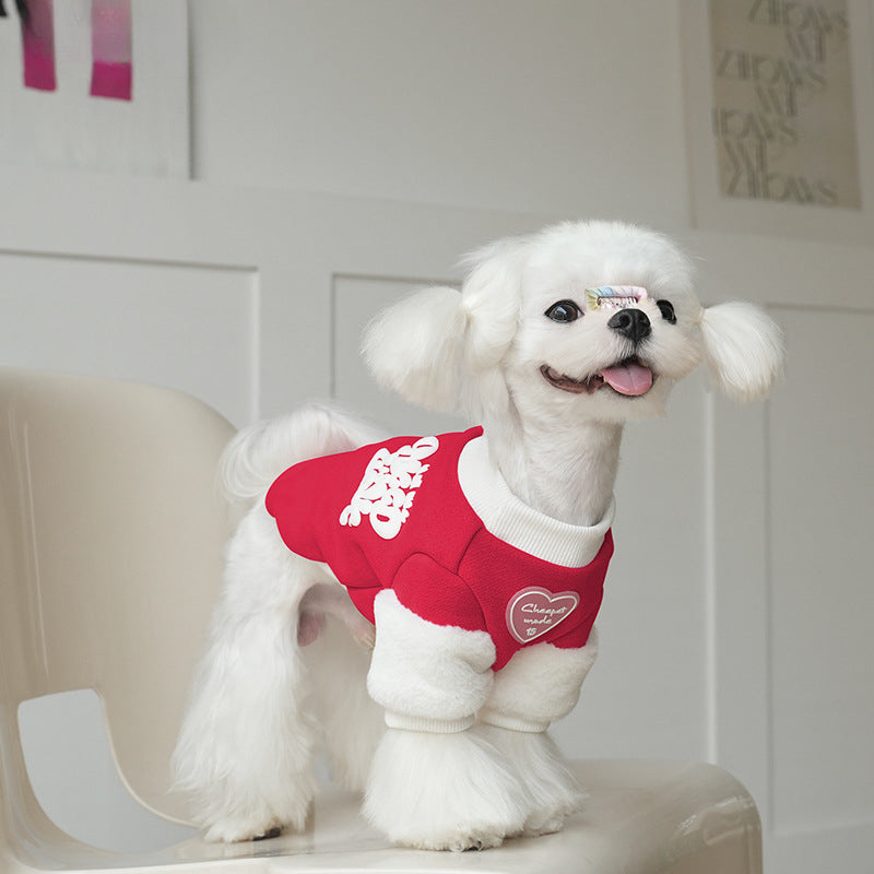 Sweet Puffy Sleeves Heart Dog Cat Hoodie