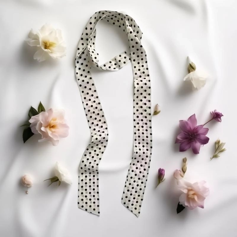 Women's Elegant Polka Dots Flower Leopard Satin Silk Scarf