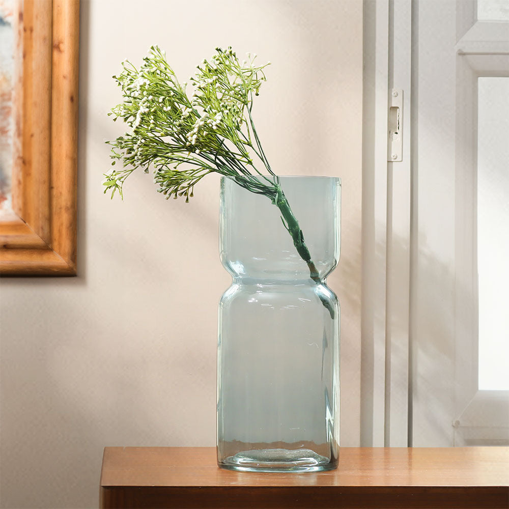 Ophelia Fluted Glass Vase Tall - Aqua