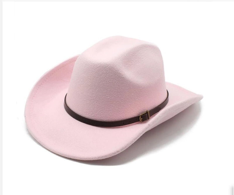 New Youth Top Hat Men's And Women's Big Brim One-word Top Wool Belt Felt Hat