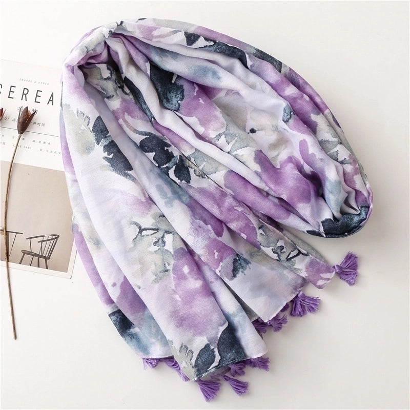 Women's Fashion Tie Dye Polyester Silk Scarves