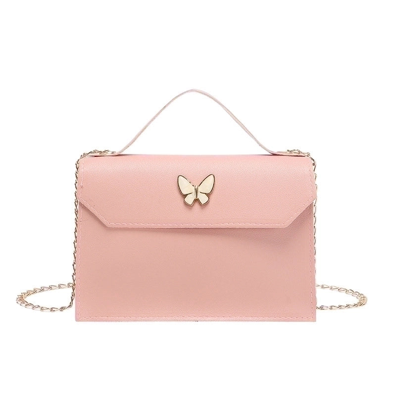 Women's Small Pu Leather Butterfly Fashion Square Flip Cover Crossbody Bag