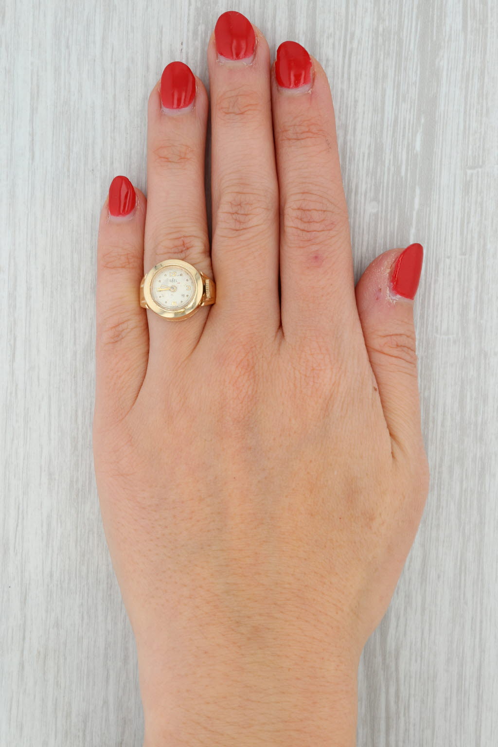 Vintage Ebel Ladies Watch Ring 14k Gold Size 8 Mechanical Serviced Warranty