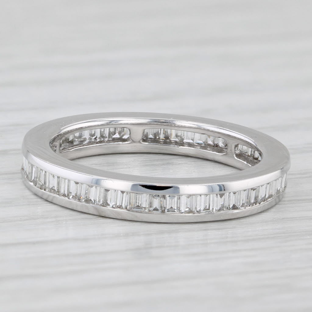 New 1.03ctw Channel Set Baguette Diamond Eternity Band 14k Gold Size 6.25 Ring