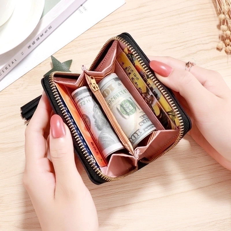 Women's Solid Color Pu Leather Zipper Wallets