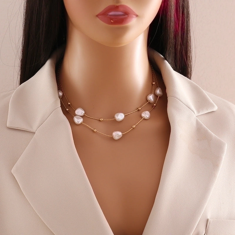 Commute Heart Shape 304 Stainless Steel Copper Layered Plating 18K Gold Plated Necklace