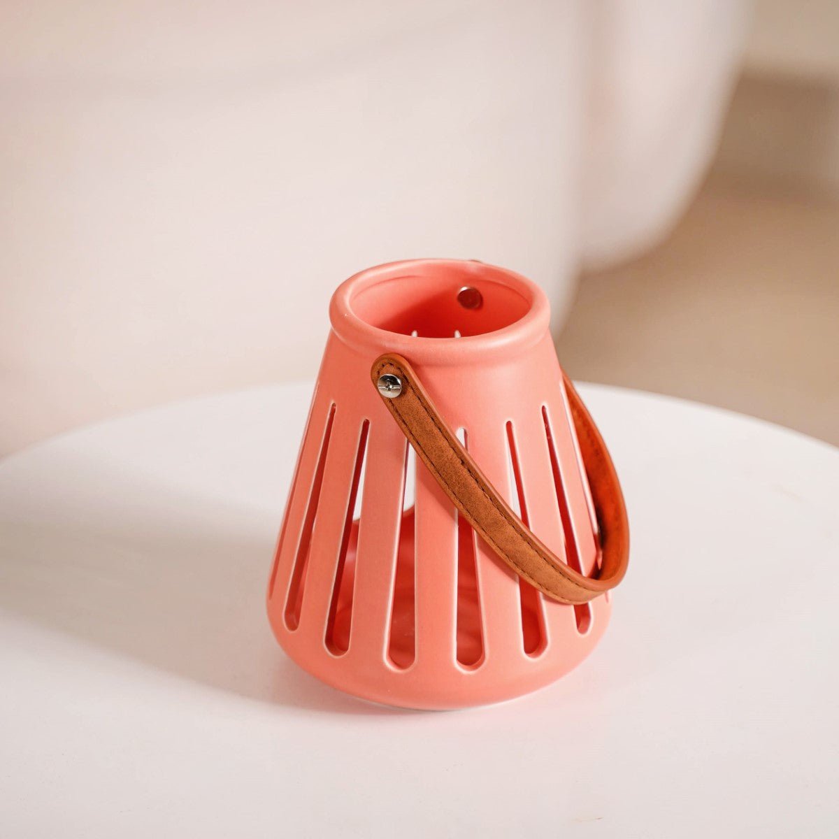 Decor Lantern Coral Red Set of 2